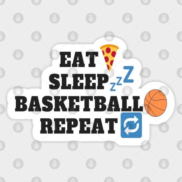 Eat Sleep Basketball Repeat 2 Sticker by Obeyesse